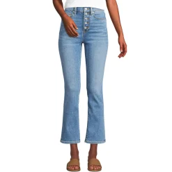 Kurze Denim-Schlagjeans für Damen