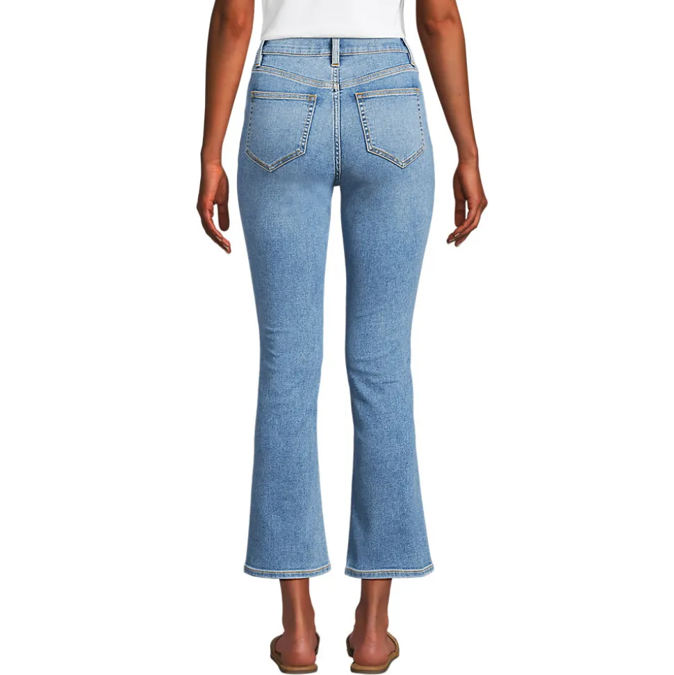 Kurze Denim-Schlagjeans für Damen