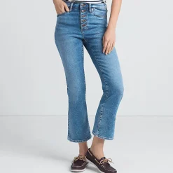 Kurze Denim-Schlagjeans für Damen