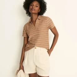 Kurze Leinenshorts für Damen