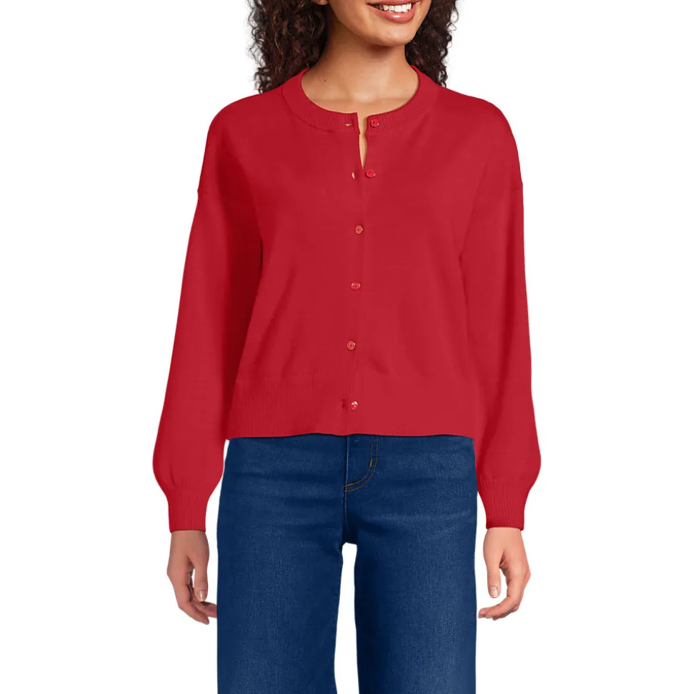 Kurzer Feinstrick-Cardigan aus Baumwolle für Damen