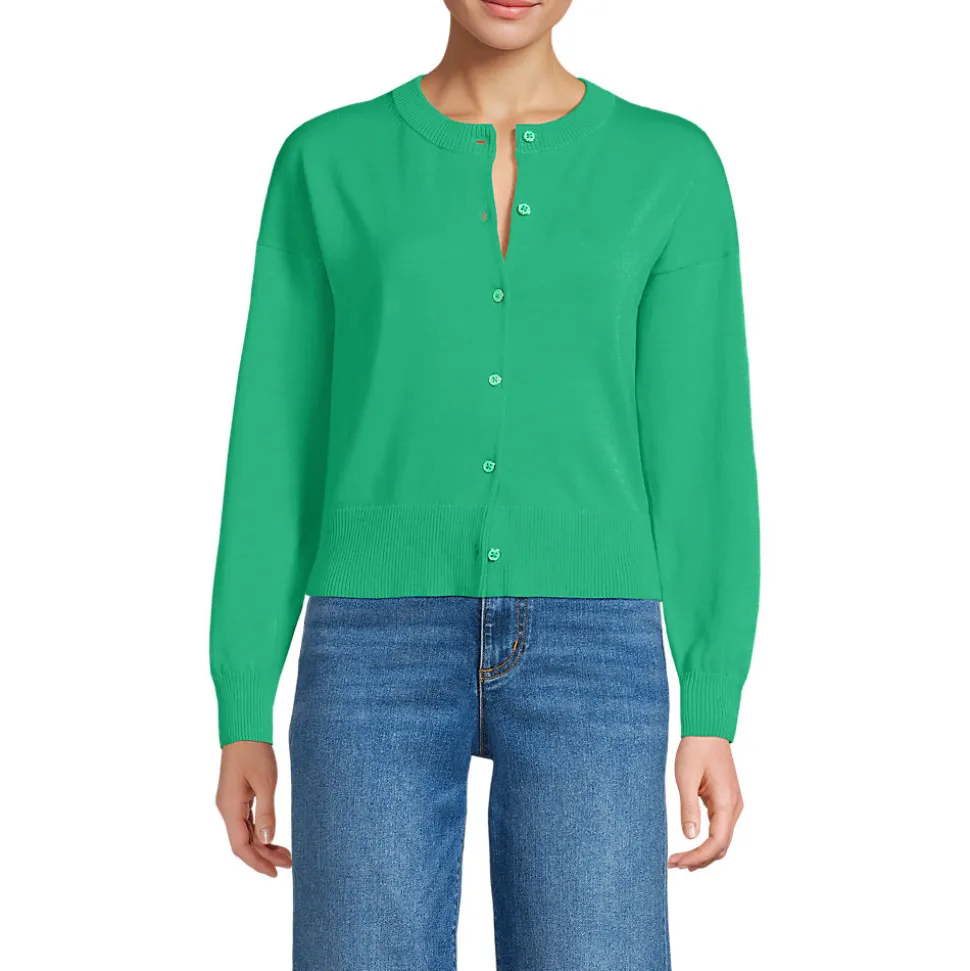 Kurzer Feinstrick-Cardigan aus Baumwolle für Damen