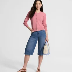 Kurzer Feinstrick-Cardigan aus Baumwolle für Damen
