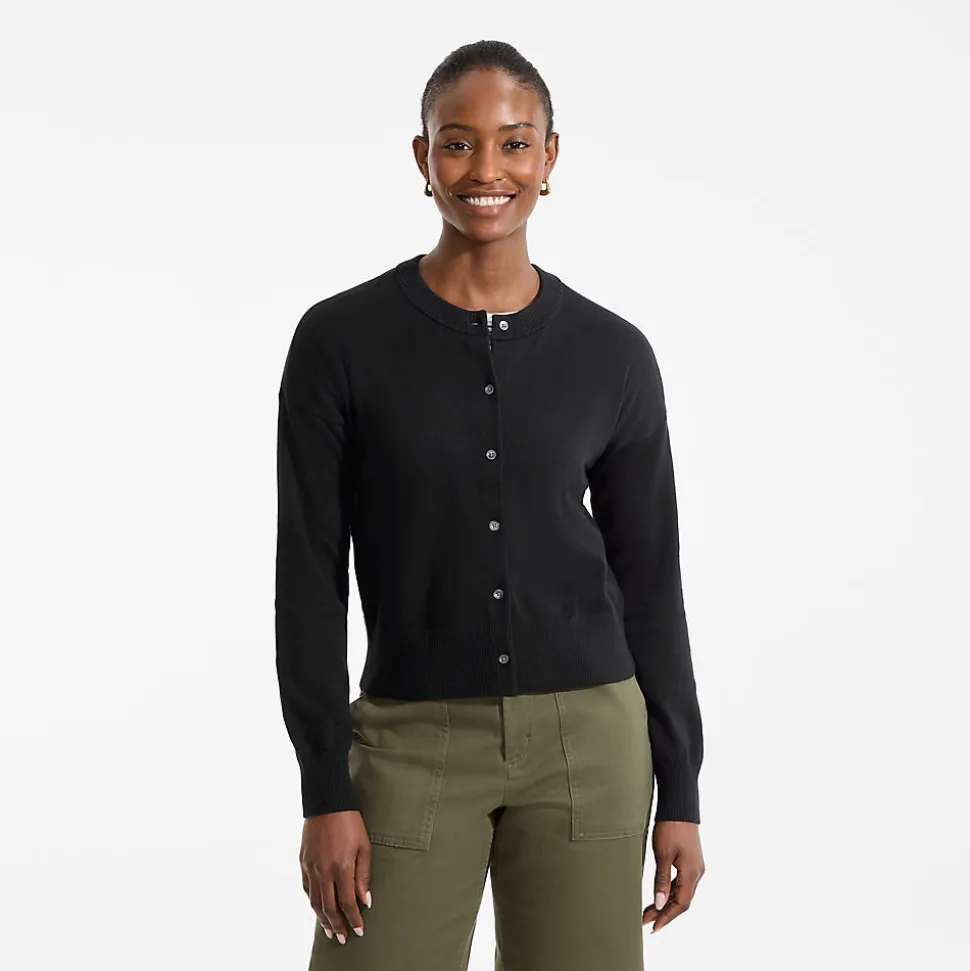 Kurzer Feinstrick-Cardigan aus Baumwolle für Damen