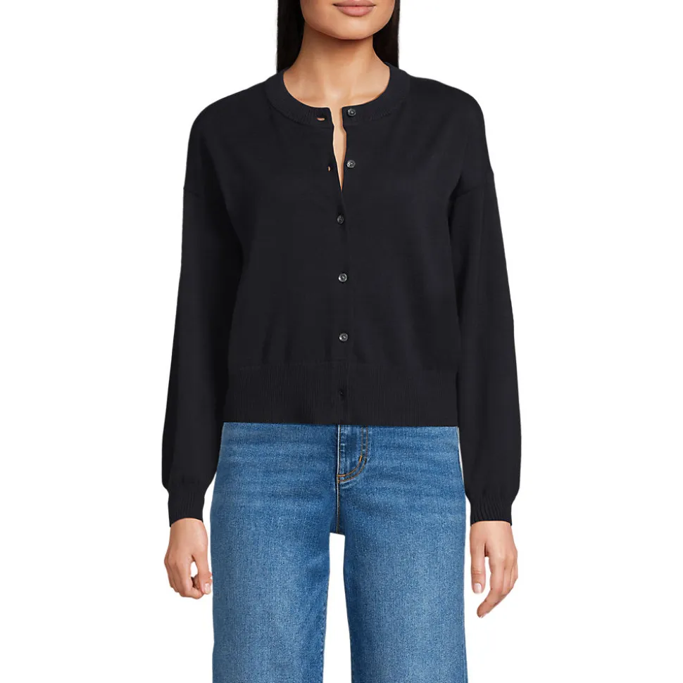 Kurzer Feinstrick-Cardigan aus Baumwolle für Damen