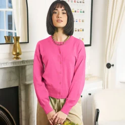 Kurzer Feinstrick-Cardigan aus Baumwolle für Damen