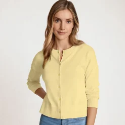 Kurzer Feinstrick-Cardigan aus Baumwolle für Damen