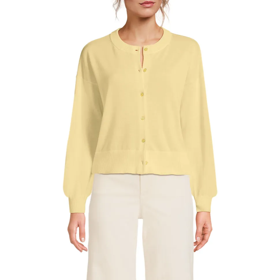 Kurzer Feinstrick-Cardigan aus Baumwolle für Damen