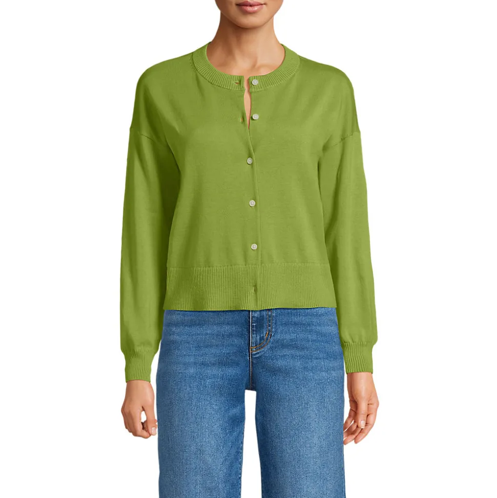 Kurzer Feinstrick-Cardigan aus Baumwolle für Damen
