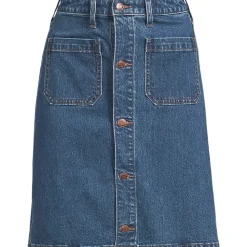 Kurzer Soft Denim Jeansrock mit Knöpfen