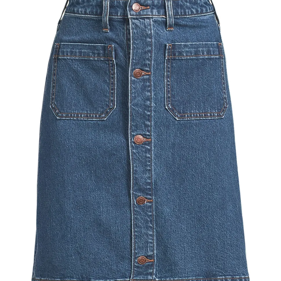 Kurzer Soft Denim Jeansrock mit Knöpfen