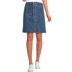Kurzer Soft Denim Jeansrock mit Knöpfen