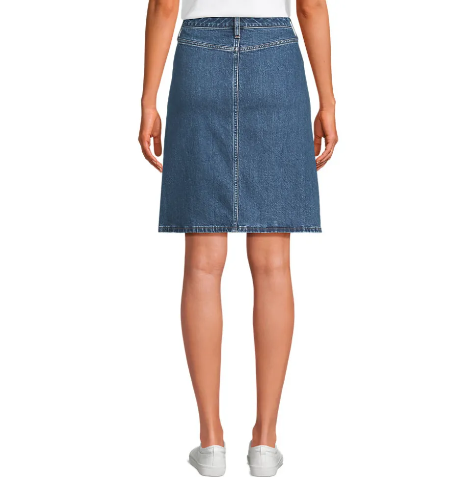 Kurzer Soft Denim Jeansrock mit Knöpfen