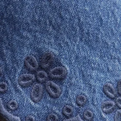 Kurzer Soft Denim Rock mit besticktem Saum