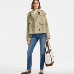 Kurzer Trenchcoat mit Kapuze für Damen