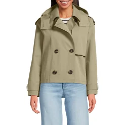 Kurzer Trenchcoat mit Kapuze für Damen
