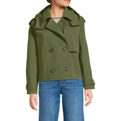 Kurzer Trenchcoat mit Kapuze für Damen
