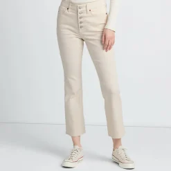 Kurze Schlagjeans Natur für Damen