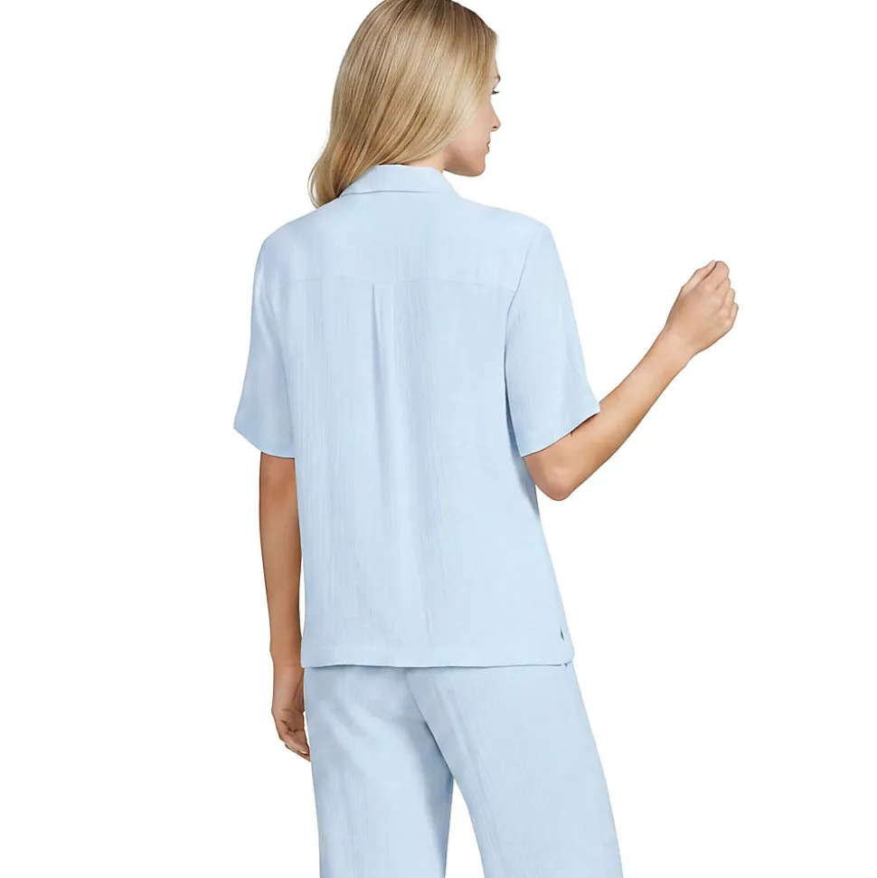 Kurzärmelige Musselin-Bluse