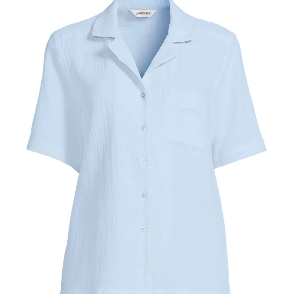 Kurzärmelige Musselin-Bluse
