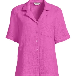 Kurzärmelige Musselin-Bluse