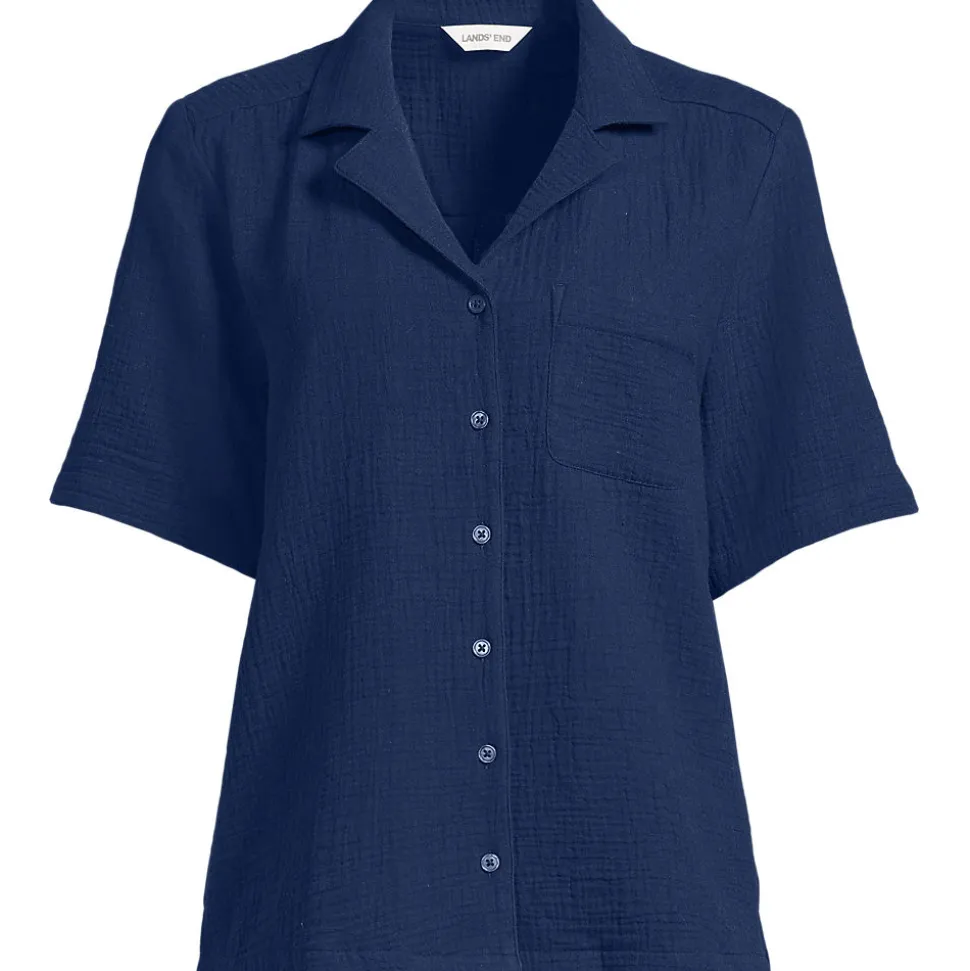 Kurzärmelige Musselin-Bluse
