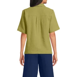 Kurzärmelige Musselin-Bluse