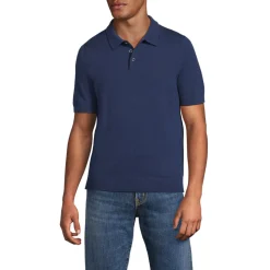 Kurzärmeliger Merino-Polopullover für Herren