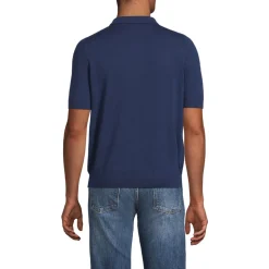 Kurzärmeliger Merino-Polopullover für Herren