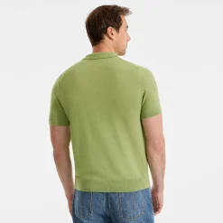 Kurzärmeliger Merino-Polopullover für Herren