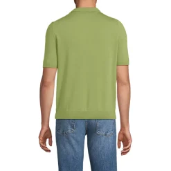 Kurzärmeliger Merino-Polopullover für Herren
