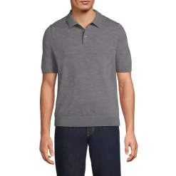 Kurzärmeliger Merino-Polopullover für Herren