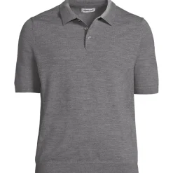Kurzärmeliger Merino-Polopullover für Herren