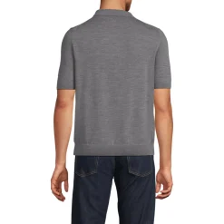 Kurzärmeliger Merino-Polopullover für Herren