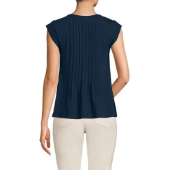 Kurzärmeliges Biesenshirt aus Baumwolle/Modal-Mix für Damen