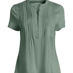 Kurzärmeliges Biesenshirt aus Baumwolle/Modal-Mix für Damen
