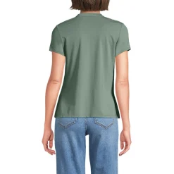 Kurzärmeliges Biesenshirt aus Baumwolle/Modal-Mix für Damen