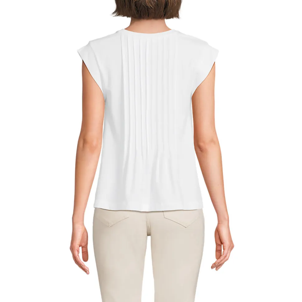 Kurzärmeliges Biesenshirt aus Baumwolle/Modal-Mix für Damen