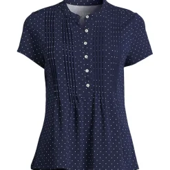 Kurzärmeliges Biesenshirt aus Baumwolle/Modal-Mix für Damen