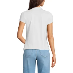 Kurzärmeliges Biesenshirt aus Baumwolle/Modal-Mix für Damen