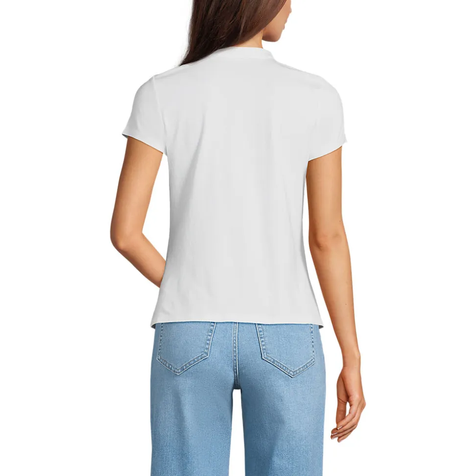 Kurzärmeliges Biesenshirt aus Baumwolle/Modal-Mix für Damen