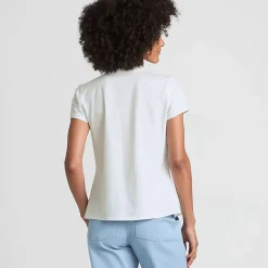 Kurzärmeliges Biesenshirt aus Baumwolle/Modal-Mix für Damen