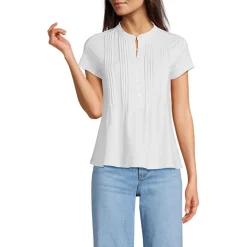 Kurzärmeliges Biesenshirt aus Baumwolle/Modal-Mix für Damen