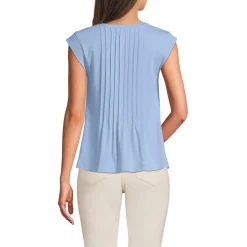 Kurzärmeliges Biesenshirt aus Baumwolle/Modal-Mix für Damen