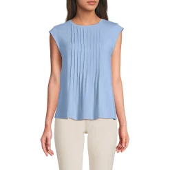 Kurzärmeliges Biesenshirt aus Baumwolle/Modal-Mix für Damen