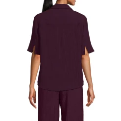 Kurzärmeliges Crinkle-Hemd für Damen