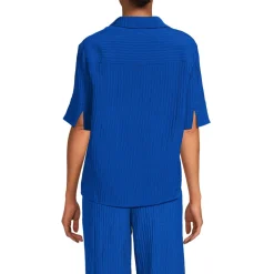Kurzärmeliges Crinkle-Hemd für Damen