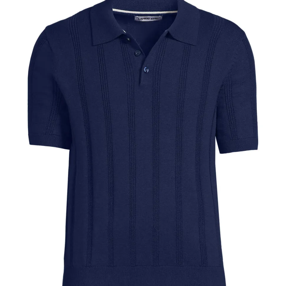 Kurzärmeliges Poloshirt aus Baumwolle/Seidenmix für Herren
