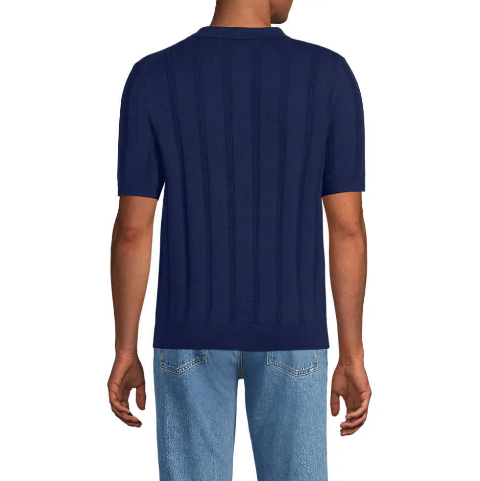 Kurzärmeliges Poloshirt aus Baumwolle/Seidenmix für Herren