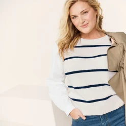 Lagenlook-Pullover Drifter mit Schulterknöpfen für Damen